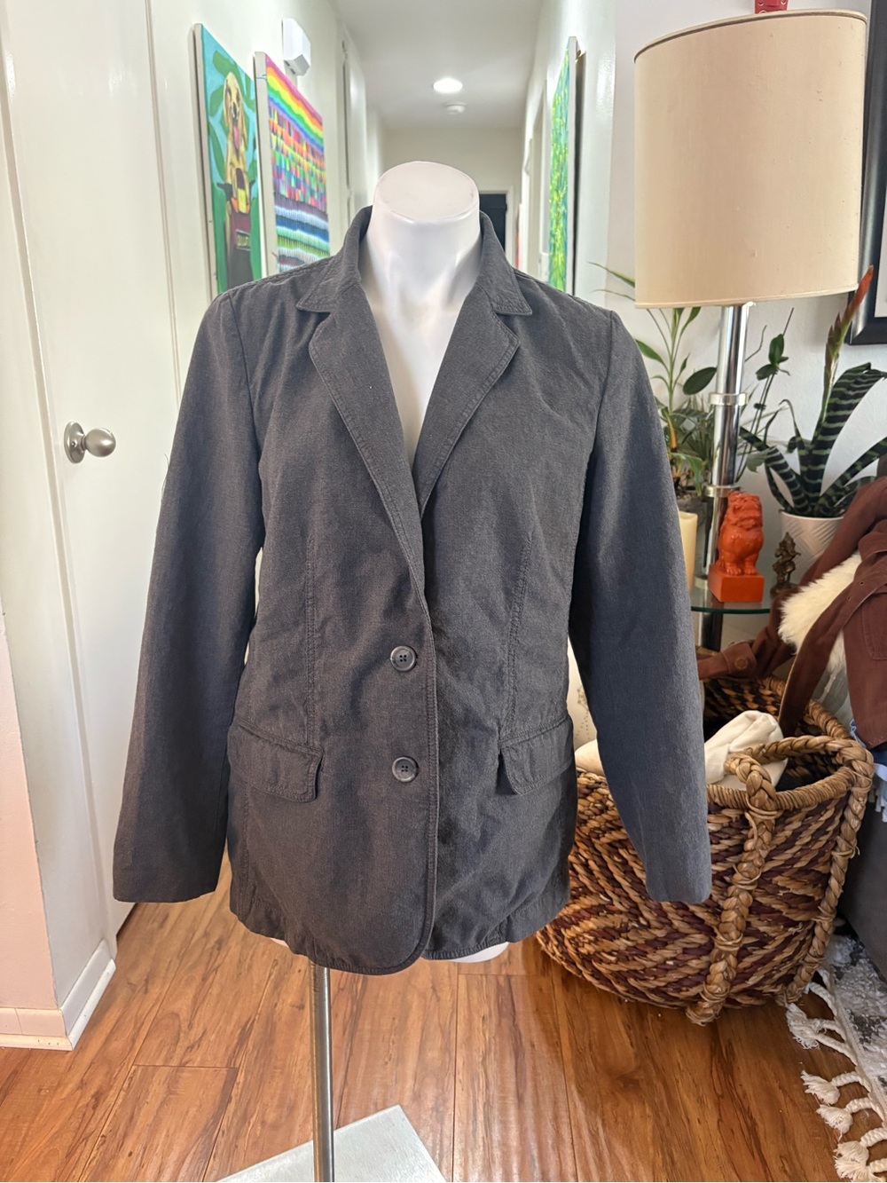 J. Jill Dark Charcoal Two-Button Women's Blazer
